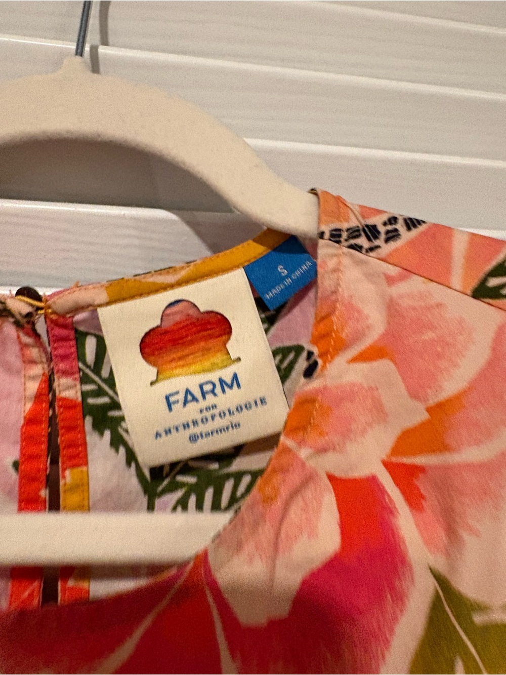 FARM Rio Pink and Orange Floral Tiered Midi Dress - Picture 3 of 4